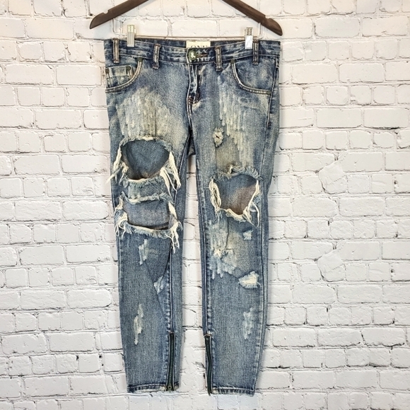 𝅺ONE Teaspoon Trashed Freebirds sz. 24 - Picture 4 of 9